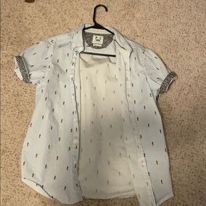 Denim and flower pineapple shirt